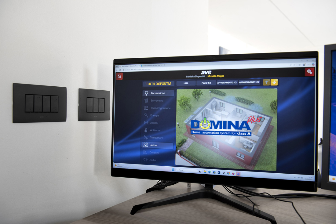 Monitor per supervisione domotica per hotel